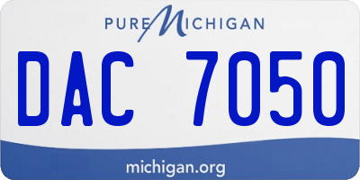 MI license plate DAC7050