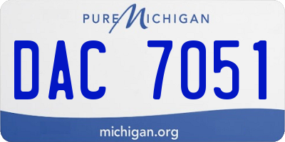 MI license plate DAC7051