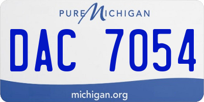 MI license plate DAC7054