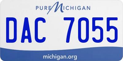 MI license plate DAC7055