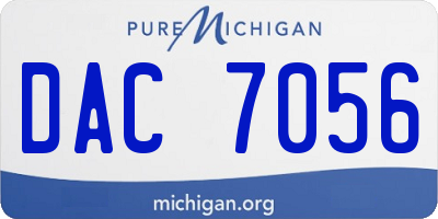 MI license plate DAC7056