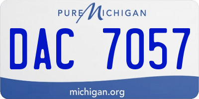 MI license plate DAC7057