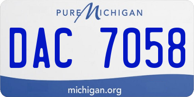 MI license plate DAC7058