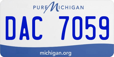 MI license plate DAC7059