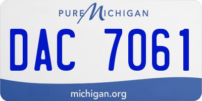 MI license plate DAC7061
