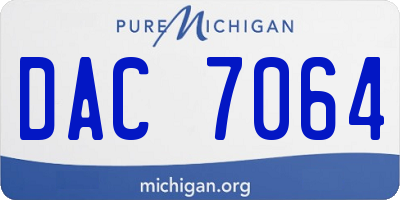 MI license plate DAC7064