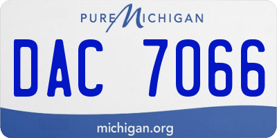 MI license plate DAC7066