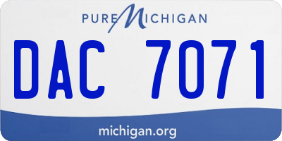 MI license plate DAC7071