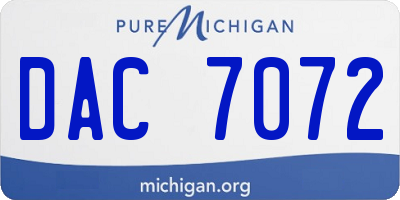 MI license plate DAC7072