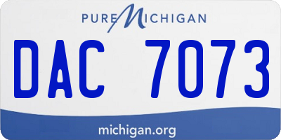 MI license plate DAC7073