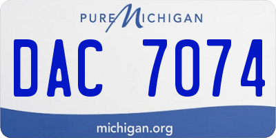 MI license plate DAC7074