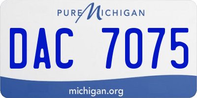 MI license plate DAC7075