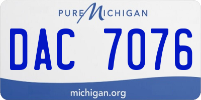 MI license plate DAC7076