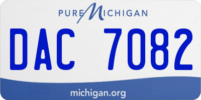 MI license plate DAC7082