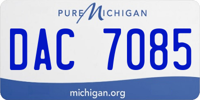 MI license plate DAC7085