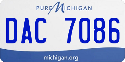 MI license plate DAC7086