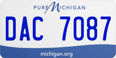 MI license plate DAC7087