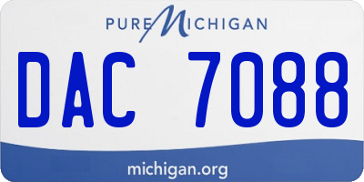 MI license plate DAC7088