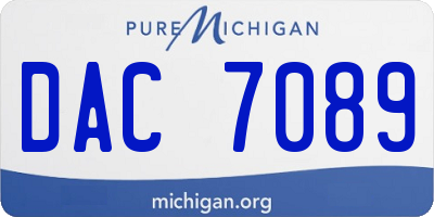 MI license plate DAC7089