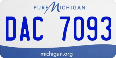 MI license plate DAC7093