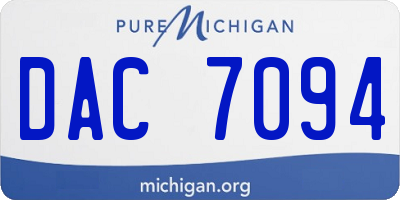 MI license plate DAC7094