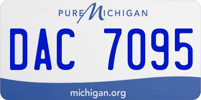 MI license plate DAC7095