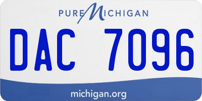 MI license plate DAC7096