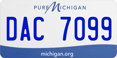 MI license plate DAC7099