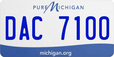 MI license plate DAC7100