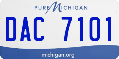 MI license plate DAC7101