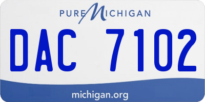 MI license plate DAC7102