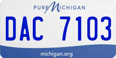 MI license plate DAC7103