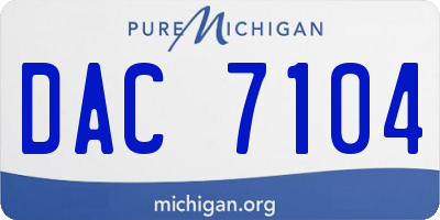 MI license plate DAC7104