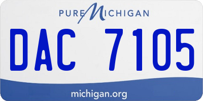 MI license plate DAC7105