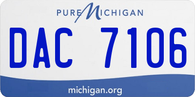 MI license plate DAC7106
