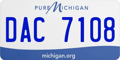 MI license plate DAC7108