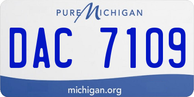 MI license plate DAC7109