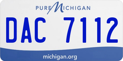MI license plate DAC7112