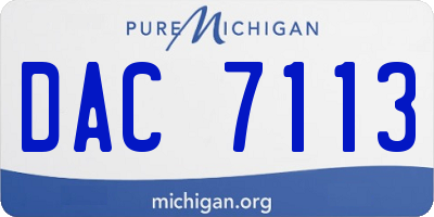 MI license plate DAC7113