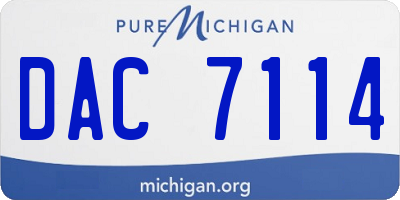 MI license plate DAC7114