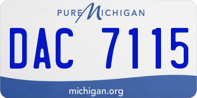 MI license plate DAC7115