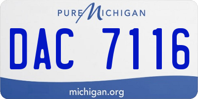 MI license plate DAC7116