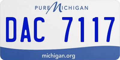 MI license plate DAC7117