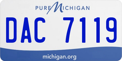 MI license plate DAC7119