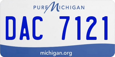 MI license plate DAC7121