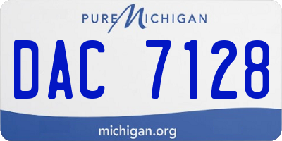 MI license plate DAC7128