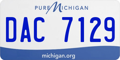 MI license plate DAC7129