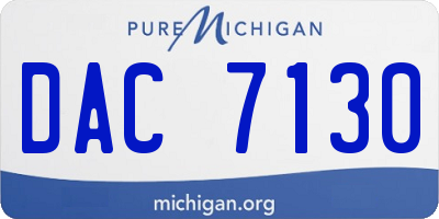 MI license plate DAC7130