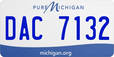 MI license plate DAC7132