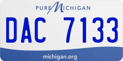 MI license plate DAC7133